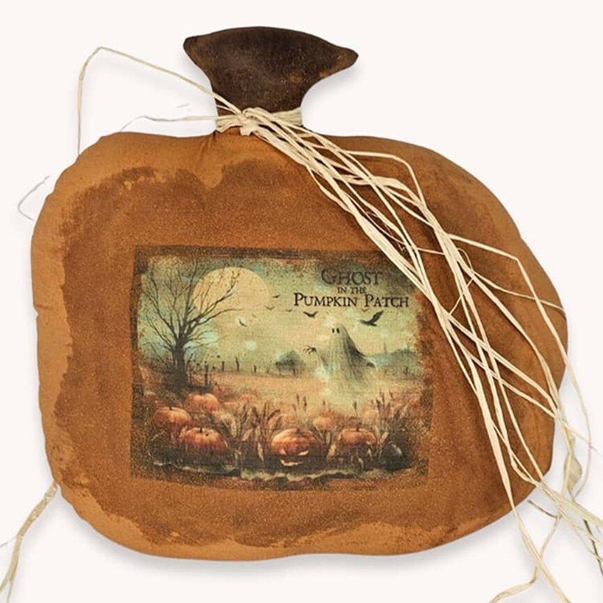 Harvest Pumpkin Pillow Ghost In The Pumpkin Patch - 13 "