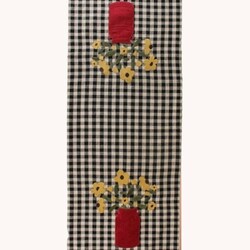Country Bouquet Black Check Table Runner - 14" x 36"