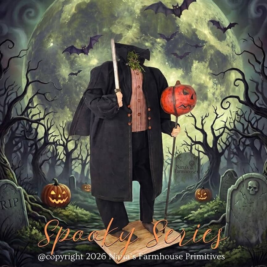 Headless Man Doll Holding Pumpkin & Sword - 17"