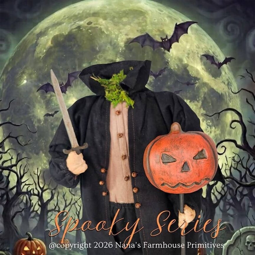 Headless Man Doll Holding Pumpkin & Sword - 17"