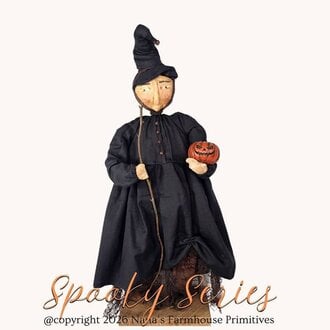 Goody Bramblewood Witch Doll with Pumpkin