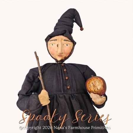 Goody Witherwort Witch Doll with Poison Apple