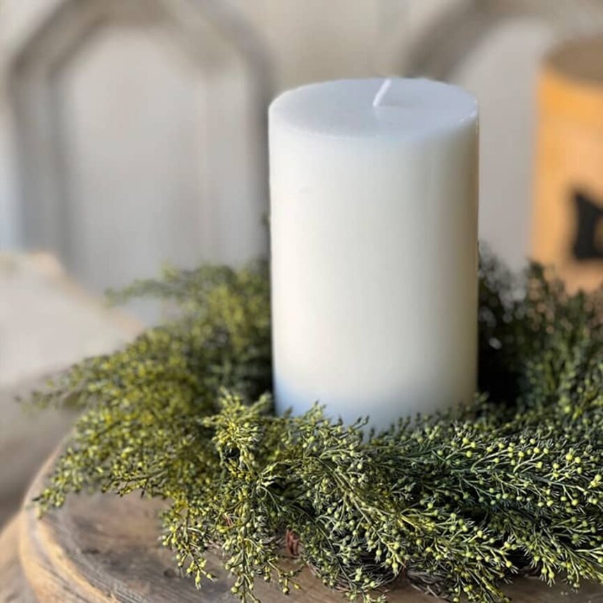 Whickham Wheat Candle Ring Moss - 10"