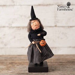 Witch Holding Pumpkin 13"