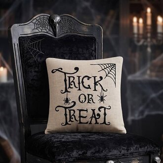 Trick Or Treat Printed Pillow  - 10"