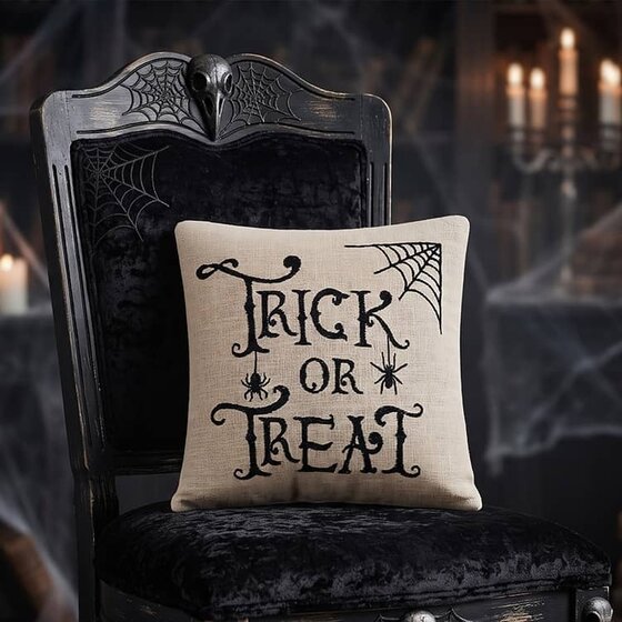Trick Or Treat Printed Pillow - 10"