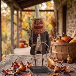 Orange Pumpkin Man Sticks & Squash - 16"