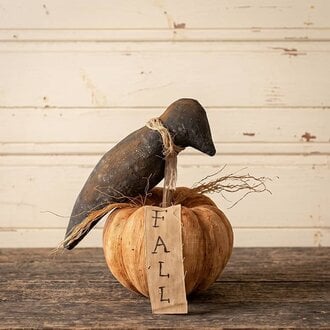 Crow On Fall Pumpkin