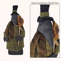 Black Crow Weighted Base Green Plaid Wool Jacket and Sunflower - 13"
