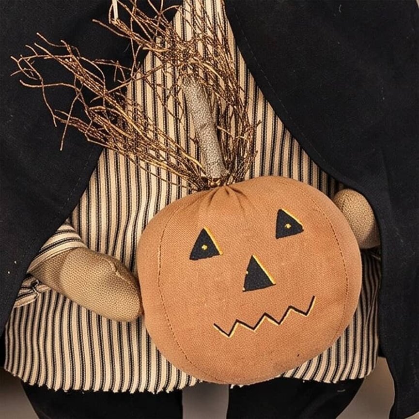 Headless Pumpkin Man Doll Holding Pumpkin Head - 19"