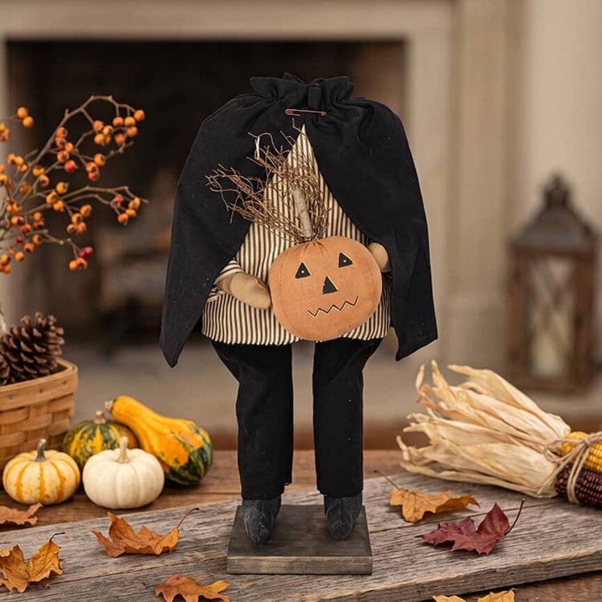Headless Pumpkin Man Doll Holding Pumpkin Head - 19"