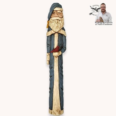 Santa Blue Suit with Cardinal - 9"