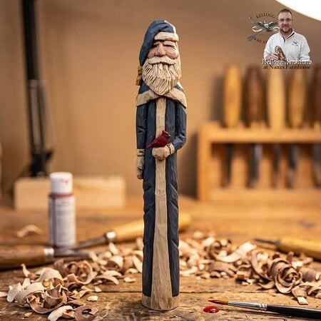 Santa Blue Suit with Cardinal - 9"