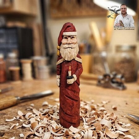 Santa Red Suit with Candle - 6"