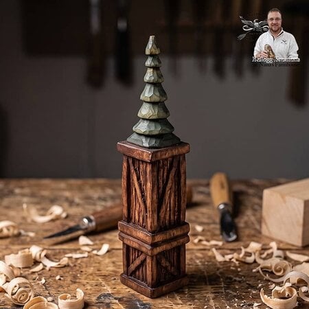 Tree on Tall Crate & Short Crate - 6"