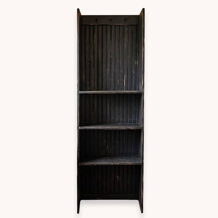 Primitive Book Shelf with Pegs - Black