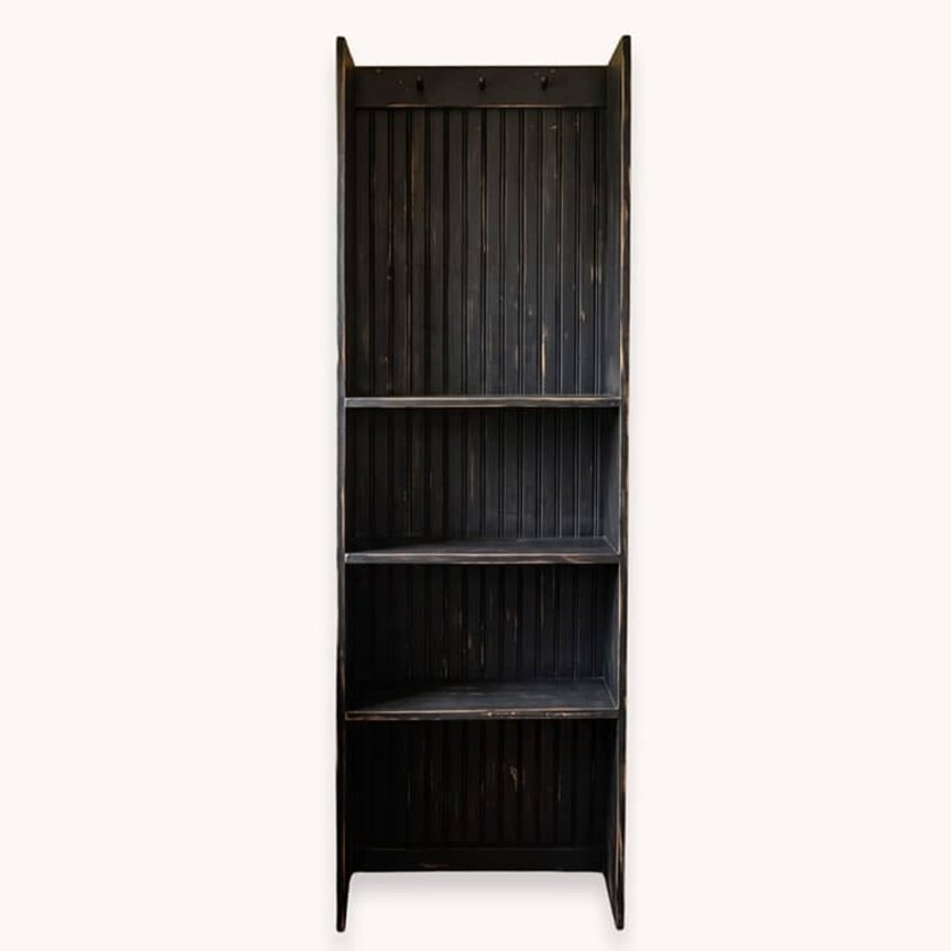 Primitive Book Shelf with Beaded Back Pegs - 73" x 24" x 11"