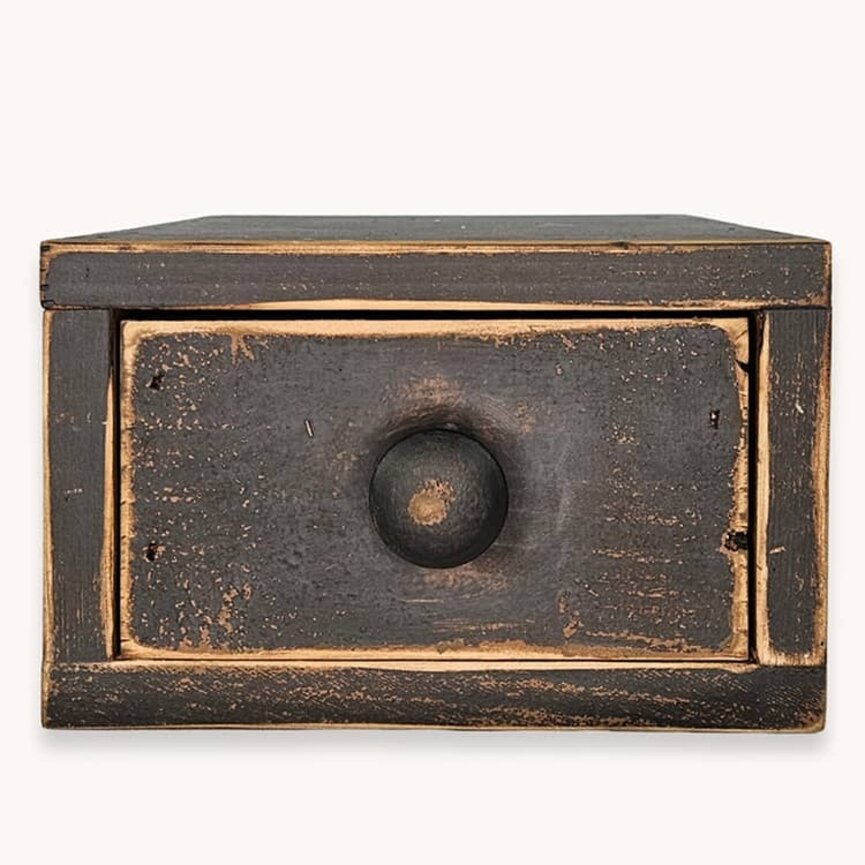 Primitive Scrap Box with Drawer - 8.5" x 10.5" x 5.5"