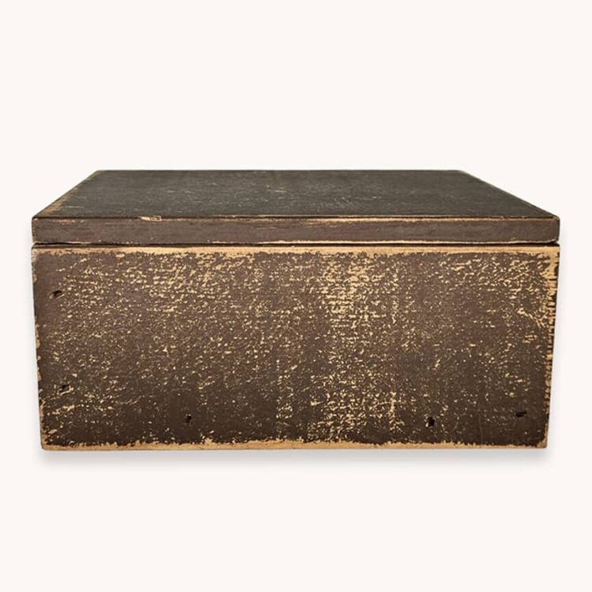 Cabin Brown Primitive Lidded Box - 8.5"