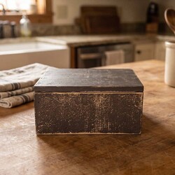 Cabin Brown Primitive Lidded Box - 8.5"