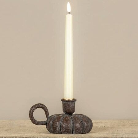 Brown Pumpkin Taper Candle Holder