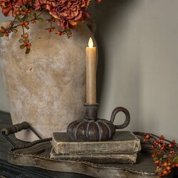 Brown Pumpkin Taper Candle Holder - 3"