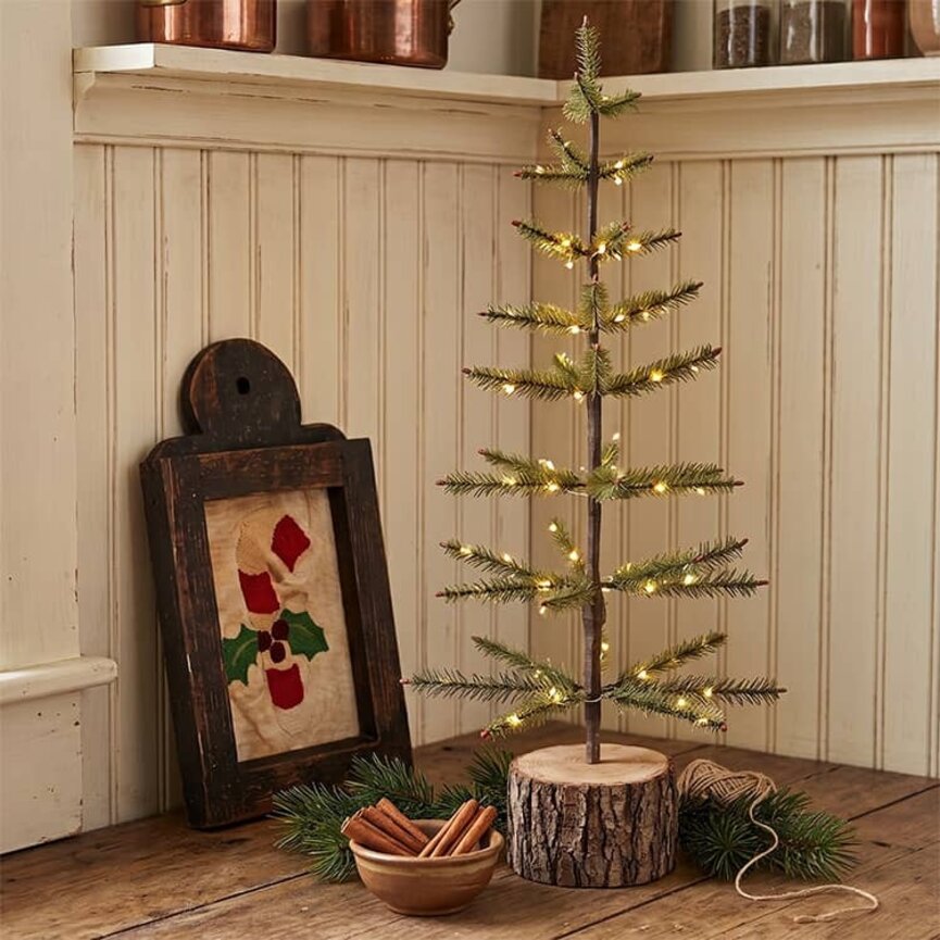 Candy Cane with Holly Branch Needle Punch Sampler Framed - 12"