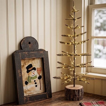 Snowman with Broom Needle Punch Sampler