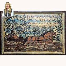 Kathy Graybill Hand Painted Farmer's Lancaster County Fair Horses - 25.5" x 37.75"