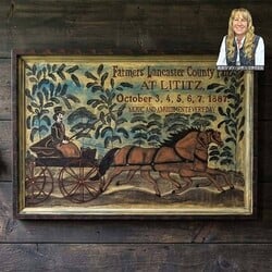 Kathy Graybill Hand Painted Farmer's Lancaster County Fair Horses - 25.5" x 37.75"