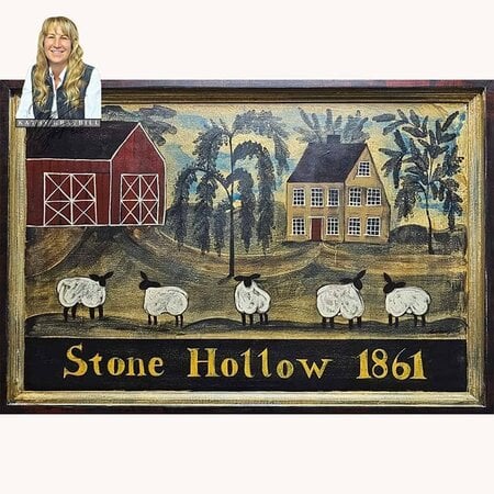 Stone Hollow 1861 Saltbox House Original Artwork