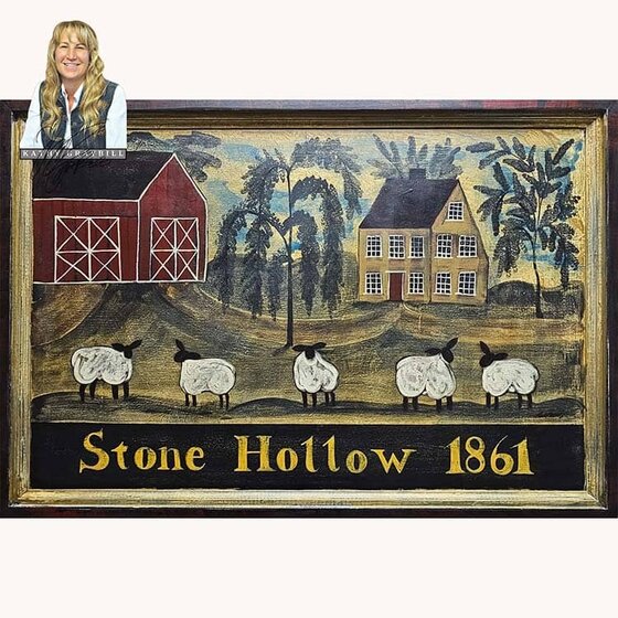 Stone Hollow 1861 Saltbox House Original Artwork