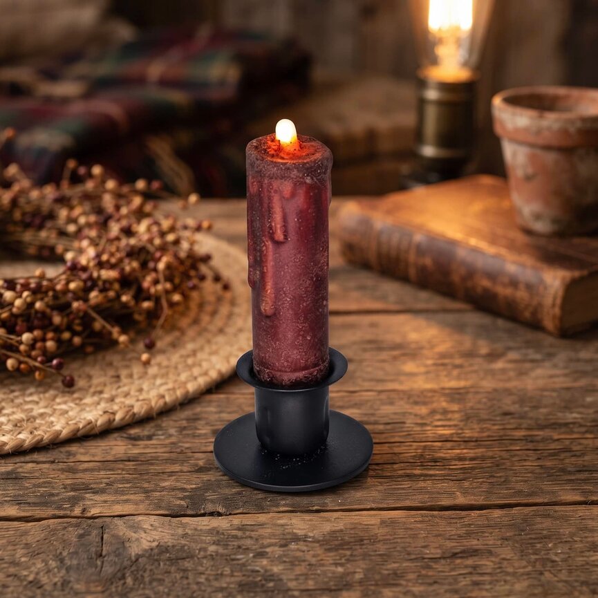 Primitive LED Timer Taper Candle Fully Dusted - Various Sizes