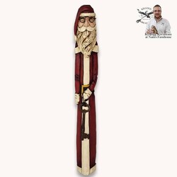 Hand Carved Santa Red in Glasses with Key - 12"