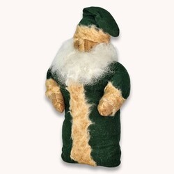 Wee Santa Weighted Base Green Robe & Cap - 9"
