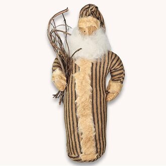 Santa Doll in Black Ticking