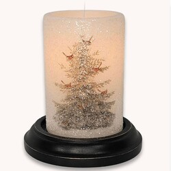Snowy Tree with Cardinals Candle Sleeve - Gumdrop