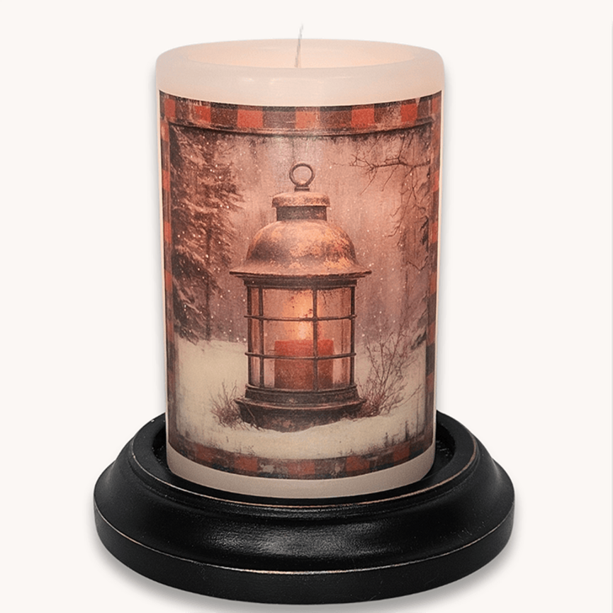 Homespun Rustic Lantern Candle Sleeve - Vanilla