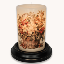 Winter Berry Basket Candle Sleeve - Vanilla