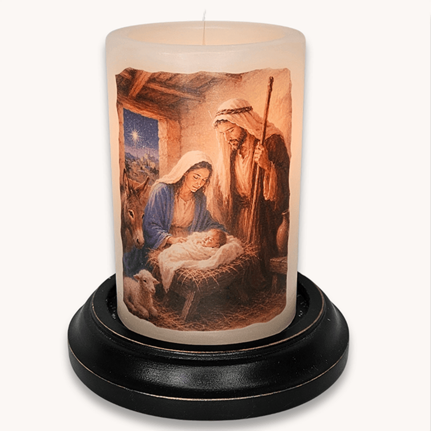 Night Nativity Family Candle Sleeve - Vanilla