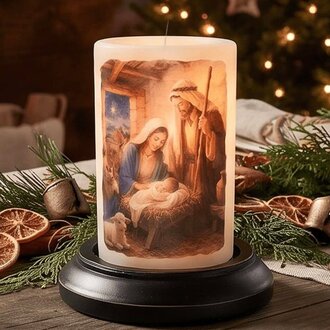 Night Nativity Family Candle Sleeve - Vanilla
