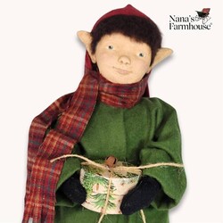 Elf Doll Holding Package - 13.5"
