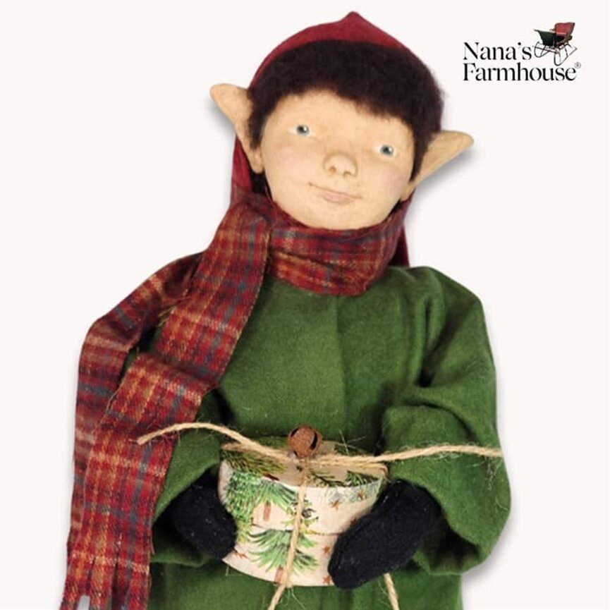 Elf Doll Holding Package - 13.5"