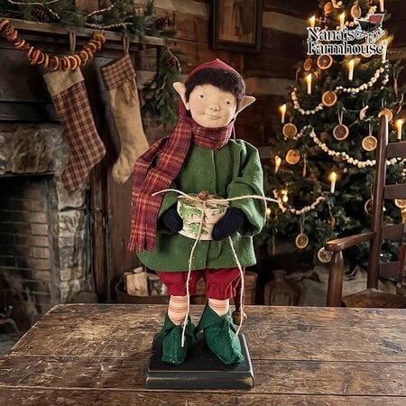 Elf Doll Holding Package
