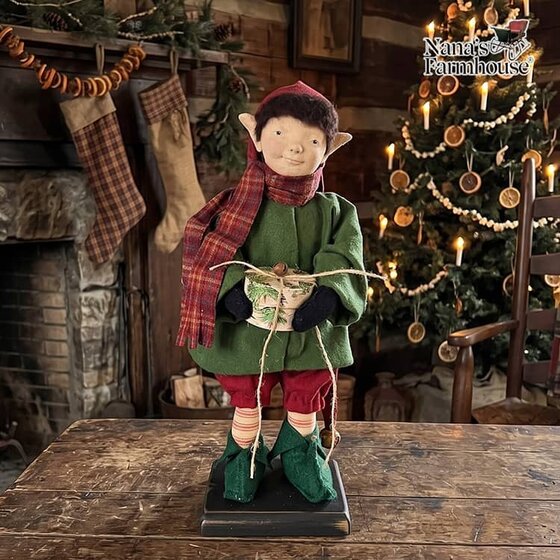 Elf Doll Holding Package