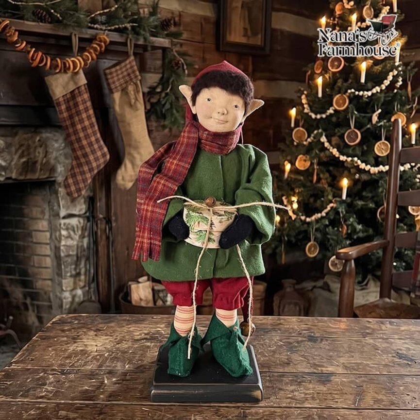 Elf Doll Holding Package - 13.5"