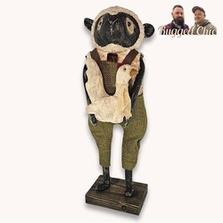Boy Sheep Green Coveralls Holding Chicken - 28"