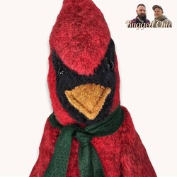 Cardinal Doll in Red & Green Striped Pants - 20"