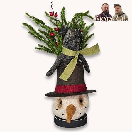 Snowman Head with Mouse Sitting In Hat