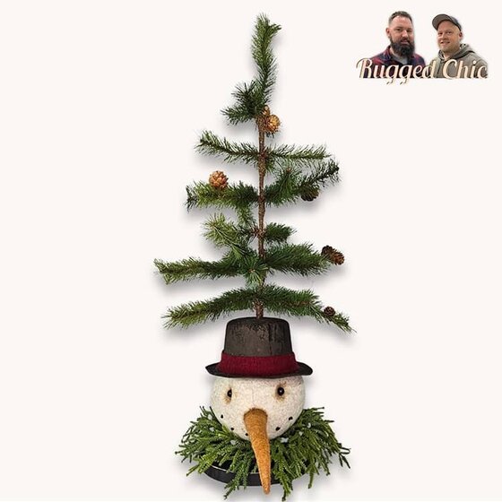 Snowman Head Under Christmas Tree